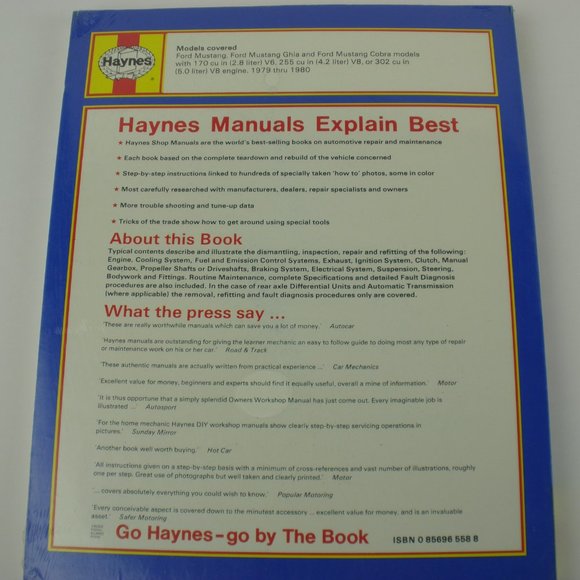 Haynes Mustang 1979 & 1980 Repair Manual - Picture 5 of 16